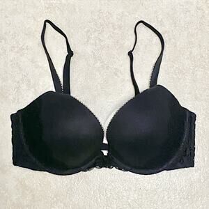 Victoria Secret Bra 32D Push Up Bra Lace Sexy Black